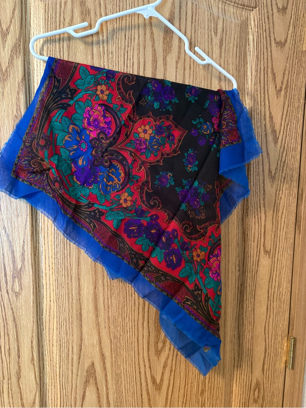 Berkshire Floral Paisley Silk-Like Scarf - Black, Blue, Purple, Red, Teal